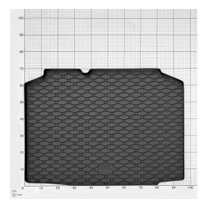 Kofferraumwanne für SKODA Fabia II Schrägheck ab 2007 bis 2014 - schwarz, rutschfest, wasserdicht, 1,5 cm rand,