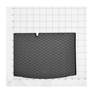 Kofferraumwanne für SKODA Fabia III Schrägheck ab 2014 bis 2021 - schwarz, rutschfest, wasserdicht, 1,5 cm rand,