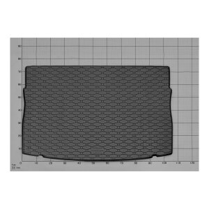 Kofferraumwanne für VW Golf VII Schrägheck ab 2012 bis 2020 - Obere Position - schwarz, rutschfest, wasserdicht, 1,5 cm rand,