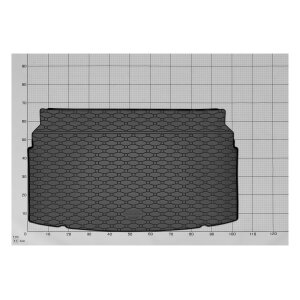 Kofferraumwanne für VW Polo Schrägheck ab 2017 - schwarz, rutschfest, wasserdicht, 1,5 cm rand,