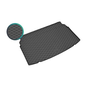 Kofferraumwanne für VW Polo Schrägheck ab 2017 - schwarz, rutschfest, wasserdicht, 1,5 cm rand,