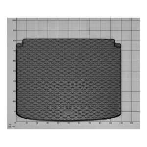 Kofferraumwanne für VW Tiguan ab 2008 bis 2016 - schwarz, rutschfest, wasserdicht, 1,5 cm rand,