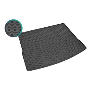 Kofferraumwanne für VW Tiguan ab 2016 bis 2024 - Obere Position - schwarz, rutschfest, wasserdicht, 1,5 cm rand,