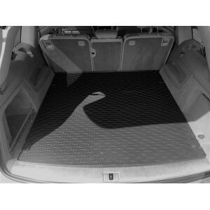 Ein Set passend für AUDI Q7 5 Sitze ab 2007 bis 2015 | 7 Sitze - 3. Reihe umgeklappt - Gummi- und Kofferraumwanne