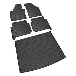 Ein Set passend für VW Caddy 5 Sitzer ab 2005 bis 2021 - Gummi- und Kofferraumwanne
