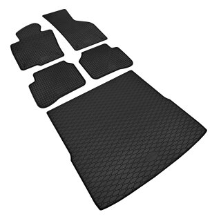 Ein Set passend für VW Passat Variant B6 ab 2005 bis 2011 - Gummi- und Kofferraumwanne