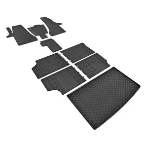 Ein Set passend für VW T 6.1 Transporter/Caravelle 8 Sitze 2019-2022 | L1 + TUNEL - Gummi- und Kofferraumwanne