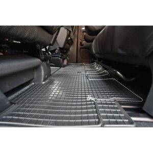 Gummimatten für TOYOTA Proace ab 2016 - 8 Sitze LUX + TUNEL - schwarz, 1,5 cm Rand