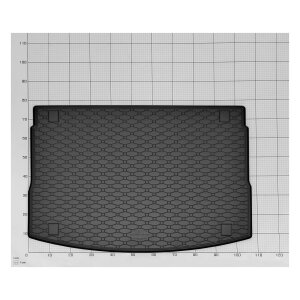 Kofferraumwanne für Hyundai i30 Schrägheck ab 2017, ab 2019 - schwarz, rutschfest, wasserdicht, 1,5 cm rand,