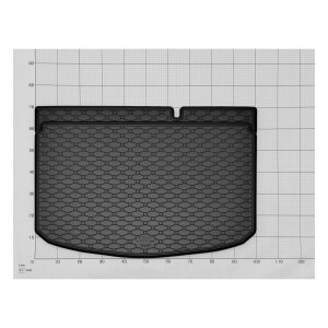 Kofferraumwanne für TOYOTA Yaris ab 2012 - schwarz, rutschfest, wasserdicht, 1,5 cm rand,