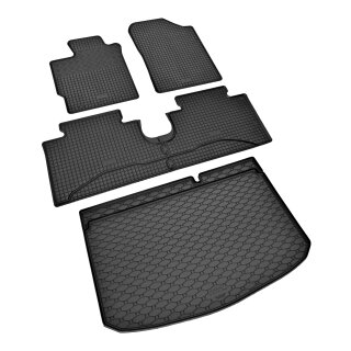 Ein Set passend für TOYOTA Yaris ab 2012 bis 2020 - Gummi- und Kofferraumwanne