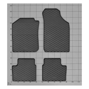 Gummimatten für DACIA Spring ab 2022 - schwarz, 1,5 cm Rand
