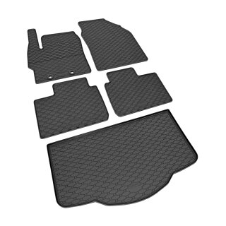 Ein Set passend für TOYOTA Aygo X 2022 / Toyota Aygo X HEV 26- ohne Subwoofer - Gummi- und Kofferraumwanne