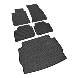 Ein Set passend für BMW 1 F20 Stufenheck 2011-2020 - Gummi- und Kofferraumwanne