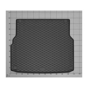 Kofferraumwanne für Mercedes C-Klasse S205 Kombi ab 2014 - schwarz, rutschfest, wasserdicht, 1,5 cm rand,