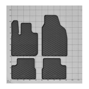 Gummimatten für Fiat 500e ab 2021 - schwarz, 1,5 cm Rand