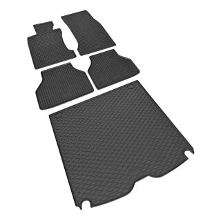 Ein Set passend für BMW 5 Touring E60/61 ab 2004 bis 2010 - Gummi- und Kofferraumwanne