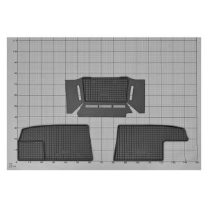 Ein Set passend für Renault Trafic ab 2014 / ab 2021 | 8/9 Sitze L1 - Gummi- und Kofferraumwanne