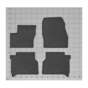 Gummimatten für FORD Transit Connect ab 2019 - 5Sitze - schwarz, 1,5 cm Rand