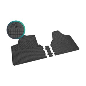 Gummimatten für FIAT Scudo ab 2007 bis 2016 - 3 Reihen - schwarz, 1,5 cm Rand