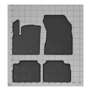 Gummimatten für Nissan X-Trail / X-Trail MHEV ab 2023 - schwarz, 1,5 cm Rand