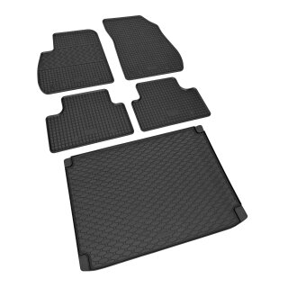 Ein Set passend für Opel Zafira C 2012- 2020 | 7 Sitze 3. Reihe gefaltet - Gummi- und Kofferraumwanne