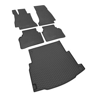 Ein Set passend für Mercedes E-Klasse W213 ab 2016- / ab 2019- ohne Subwoofer - Gummi- und Kofferraumwanne