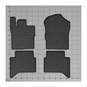 Gummimatten für Ford Ranger ab 2023 - schwarz, 1,5 cm Rand