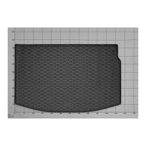 Kofferraumwanne für RENAULT Megane Schrägheck ab 2009 bis 2016 - schwarz, rutschfest, wasserdicht, 1,5 cm rand,