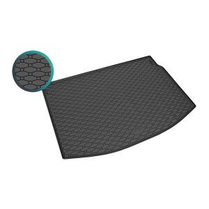 Kofferraumwanne für RENAULT Megane Schrägheck ab 2009 bis 2016 - schwarz, rutschfest, wasserdicht, 1,5 cm rand,