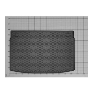 Kofferraumwanne für Kia Ceed Schrägheck ab 2018 | Oberste Position - schwarz, rutschfest, wasserdicht, 1,5 cm rand,