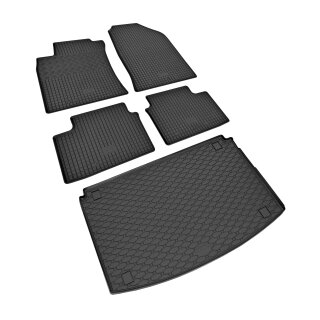 Ein Set passend für Hyundai i30 Schrägheck / MHEV ab 2021 - Gummi- und Kofferraumwanne