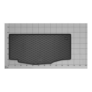 Kofferraumwanne für Hyundai i10 ab 2014 / ab 2020 - schwarz, rutschfest, wasserdicht, 1,5 cm rand,