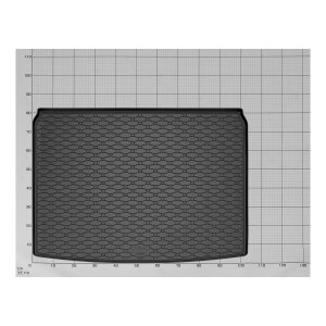 Kofferraumwanne für Hyundai Kona / Kona HEV ab 2023 | Obere und untere Position - schwarz, rutschfest, wasserdicht, 1,5 cm rand,