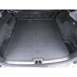 Kofferraumwanne für Volvo XC90 ab 2015 | XC90 PHEV 2025- 7 seats - 3rd row folded | XC90 2025- 7 seats - 3rd row folded - schwarz, rutschfest, wasserdicht, 1,5 cm rand,