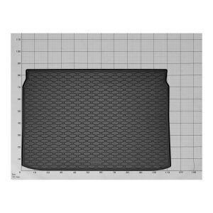 Kofferraumwanne für Renault Kadjar ab 2015 | OBERE POSITION - schwarz, rutschfest, wasserdicht, 1,5 cm rand,