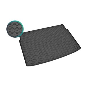 Kofferraumwanne für Hyundai Kona ab 2017 / ab 2021 | UNTERE POSITION - schwarz, rutschfest, wasserdicht, 1,5 cm rand,