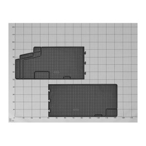 Gummimatten für Fiat Ducato ab 2022 - 6/7 Sitze - schwarz, 1,5 cm Rand