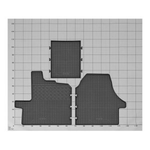 Gummimatten für Peugeot Boxer ab 2006 - 6/7 SItze - schwarz, 1,5 cm Rand