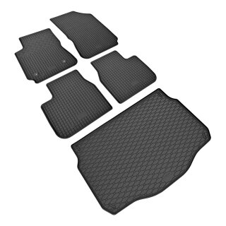 Ein Set passend für Citroen C4 Cactus ab 2014 / ab 2018 - Gummi- und Kofferraumwanne