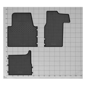 Gummimatten für Nissan NV400 ab 2011 3Sitze - schwarz, 1,5 cm Rand