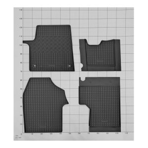 Gummimatten für Fiat Scudo / Ulysse 2022| 2Sitze LUX+TUNEL - schwarz, 1,5 cm Rand