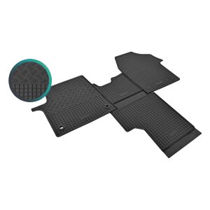 Gummimatten für Fiat Scudo / Ulysse 2022| 2Sitze LUX+TUNEL - schwarz, 1,5 cm Rand