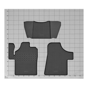 Gummimatten für MERCEDES Vito ab 2003 - 2/3 Sitze - schwarz, 1,5 cm Rand