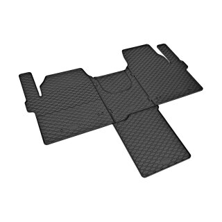 Gummimatten für Ford Tourneo/Transit Custom ab 2024 - 2Sitze + tunnel - schwarz, 1,5 cm Rand