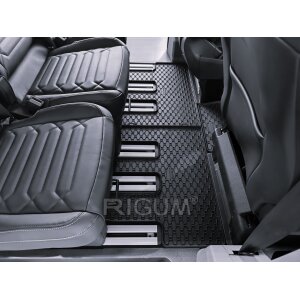 Gummimatten für Ford Tourneo Custom ab 2024 - 2. Reihe - schwarz, 1,5 cm Rand