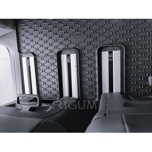 Gummimatten für Ford Tourneo Custom ab 2024 - 2. Reihe - schwarz, 1,5 cm Rand