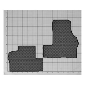 Gummimatten für VW ID.BUZZ ab 2023 - 2Sitze - schwarz, 1,5 cm Rand