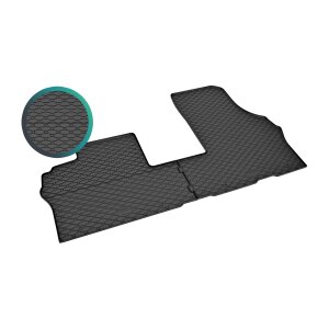 Gummimatten für VW ID.BUZZ Cargo ab 2023 - 3Sitze - schwarz, 1,5 cm Rand