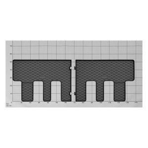 Gummimatten für Ford Tourneo Custom ab 2024 - 8/9 Sitze + tunel - schwarz, 1,5 cm Rand